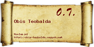 Obis Teobalda névjegykártya